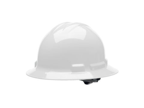 Cordova Safety Products Duo Safety Full Brim Helmet with Nylon Ratchet Suspension - 4-Point - White - Large