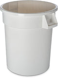 Carlisle 34102002 Bronco Round Waste Container Only, 20 Gallon, White (Pack of 6)