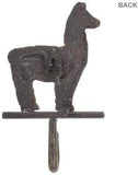 Llama Metal Wall Single Hook - Distressed Brown Finish - Hanging Hardware: 1 Keyhole Mount - Add A Touch of The Desert to Any Room!