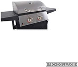 RevoAce 2-Burner 24,000 BTU LP Gas Grill with Push-Button Ignition and Condiment Rack, Stainless Steel