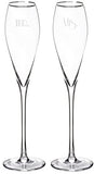 Cathy's Concepts Mr. & Mrs. Gatsby Champagne Flutes (Set of 2), Silver