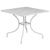 Flash Furniture Commercial Grade 28" Square Coral Indoor-Outdoor Steel Folding Patio Table