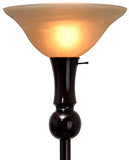 Catalina Lighting 18580-000 Transitional 3-Way Torchier Lamp with Frosted Amber Glass Shade, Bronze Classic