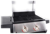 RevoAce 2-Burner 24,000 BTU LP Gas Grill with Push-Button Ignition and Condiment Rack, Stainless Steel