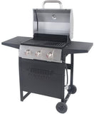 RevoAce GBC1706W 3-Burner LP Gas Grill with 2 Side Shelves, Stainless Steel