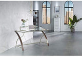 Realspace Axley 55"W Glass Computer Desk, Cherry/Silver