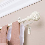 Montevilla Leaf Ball Curtain Rod, 48-86", Distressed Ivory