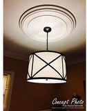 Ekena Millwork Plymouth Ceiling Medallion, 16 3/4"OD x 1 3/8"P (Fits Canopies up to 1 5/8"), Factory Primed