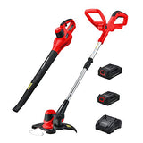 PowerSmart PS76115A 20V Lithium-Ion Cordless String Trimmer/Edger and Blower Combo Kit (Include Two Battery and Charger)