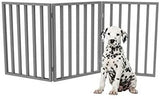 PETMAKER 80-62875-G Wooden Pet Gate- Foldable 3-Panel Indoor Barrier Fence, Freestanding & Lightweight Design for Dogs, Puppies, Pets- 54 X24 (Gray Paint), 54" X 24"