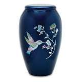 MOP Hummingbird on Blue Adult Cremation Urn