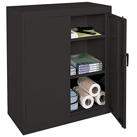 Realspace Steel Storage Cabinet, 3 Shelves, 42"H x 36"W x 18"D, Black