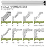 Ekena Millwork Seville PML01X00SE Panel Moulding, 1 1/2"H x 3/4"P x 94 1/2"L, Factory Primed