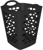 Starplast Tall Flex Laundry Basket (16.6"L x 16.2"W x 19.8"H, Black)
