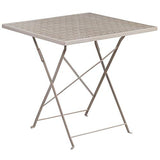 Flash Furniture Commercial Grade 28" Square Coral Indoor-Outdoor Steel Folding Patio Table