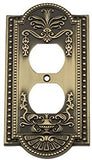 Nostalgic Warehouse 719716 Meadows Switch Plate with Outlet, Antique Brass
