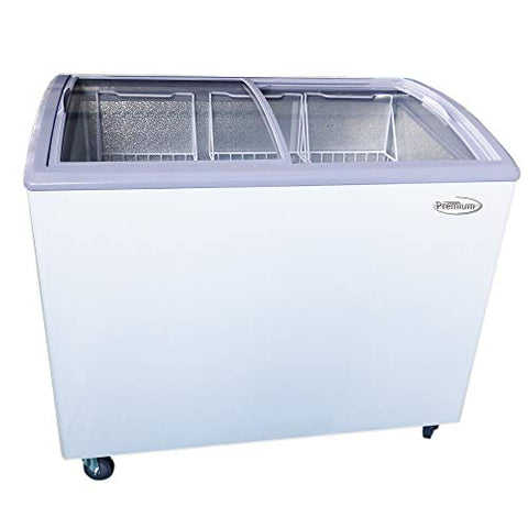 Premium PFR740G 7.4 cu. ft. Chest Freezer with Curved Glass Top in White