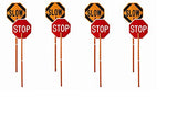 Cortina 03-822P ABS Plastic Pole Mounted Paddle Sign, Legend"Stop/Slow", 106" Height, Red on Orange - 4 Pack