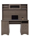 Realspace Pelingo 56"W Desk with Hutch, 64"H x 55-1/2"W x 23"D, Gray