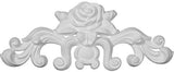 Ekena Millwork ONL13X05X01NA 13 3/4-Inch W X 5 1/2-Inch H X 1-Inch P Nadia Decorative Rose Center with Scrolls Onlay