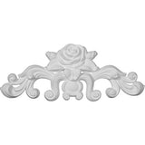 Ekena Millwork ONL13X05X01NA 13 3/4-Inch W X 5 1/2-Inch H X 1-Inch P Nadia Decorative Rose Center with Scrolls Onlay