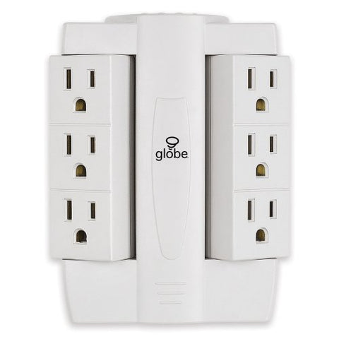 Globe Electric 7732401 6 Outlet Swivel Wall Tap, White Finish