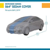 Duck Covers-A1C264 Defender Car Cover for Sedans up to 22' - Gray/Light Blue