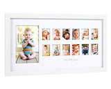 Pearhead My First Year Photo Moments Baby Keepsake Frame, Babys First Year Keepsake, White
