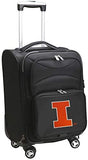 Denco NCAA Illinois Illini Domestic Carry-On Spinner, 20-Inch, Black