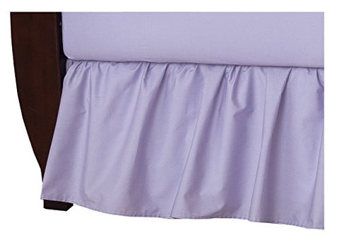 TL Care 100% Natural Cotton Percale Crib Bed Skirt, Lavender, Soft Breathable, for Girls