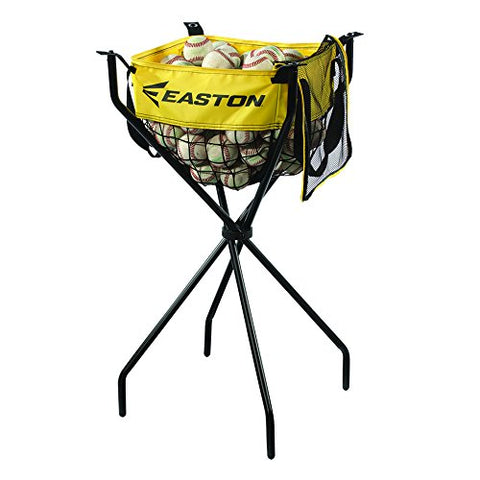EASTON PROFESSIONAL Ball Caddy, Pro Design Offers Heavy Duty Stand For Batting Practice, Holds 100 Baseballs or 50 Softballs, Tarpaulin and Mesh Ball Bag, Zippered Cover