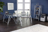 Realspace Vista Glass 76"W L-Shaped Desk, Silver