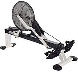 Stamina Cardio Foldable Air Rower Rowing Machine, Black/White + Equipment Mat