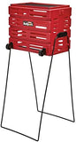 Tourna Ballport Deluxe Tennis Ball Hopper with Wheels - Holds 80 Balls, Red