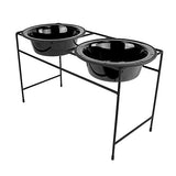 Platinum Pets Double Diner Feeder with Stainless Steel Dog Bowls, 3.5 cup/28 oz, Sapphire Blue