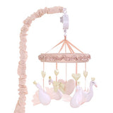 Grace Pink Swan and Hearts Musical Mobile by The Peanut Shell