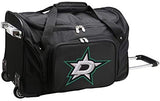 Denco NHL Dallas Stars Wheeled Duffle Bag, Black, NHSTL401, 22 x 12 x 5.5