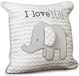 Wendy Bellissimo Super Soft Decorative Pillows + Square Throw Pillows for Baby Nursery DÃ©cor (11x11) - Elephant Grey and White