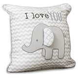 Wendy Bellissimo Super Soft Decorative Pillows + Square Throw Pillows for Baby Nursery DÃ©cor (11x11) - Elephant Grey and White