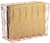 U Brands Hanging File Desk Organizer, Wire Metal, Copper/Rose Gold - 854U02-06