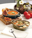 Set of 2 Blue & Green Stoneware Soup & Side Bowls. Perfect for Soup and Crackers, Chips and Dip and so Much More. Perfect for Holiday Entertaining by Wanderlust
