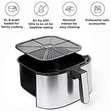 Chefman TurboFry Air Fryer, XL 8-Qt Capacity for Family Cooking, BPA-Free w/Dishwasher Safe Basket, Nonstick Square Stainless Steel Airfryer w/One-Touch Presets, Use Less Oil for Healthy Rapid Frying