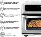 Chefman Toast-Air Air Fryer + Oven, 9 Cooking Presets w/Convection Bake & Broil, Auto Shut-Off, 60 Min Timer, Fry Oil-Free, Nonstick Interior, Toast Shade Selector, Stainless Steel, 20L