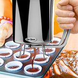 Pancake Batter Dispenser- Gourmet Stainless-Steel Pourer- Perfect for Baking Cupcakes, Waffles, Cakes, and Muffins- No Drip Dispenser by Chef Buddy