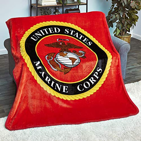 The Lakeside Collection 60x80" Plush Military Throws-Marines