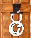 Snowman Letter G Monogram Door Hanger Wall Art Winter Holiday Home Decor