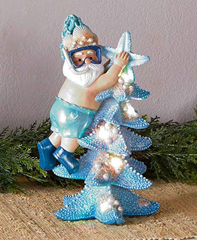 LTD Commodities Coastal Christmas Decor Collection - Santa Lighted Accent