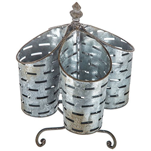 Pam's Glam Rustic Olive Bucket Rotating Utensil Caddy Kitchen Home Office Desk