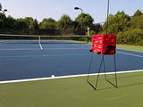 Tourna Ballport Deluxe Tennis Ball Hopper with Wheels - Holds 80 Balls, Red