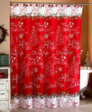 GENERIK Red Chalkboard-Look Holiday Bath Collection, Shower Curtain